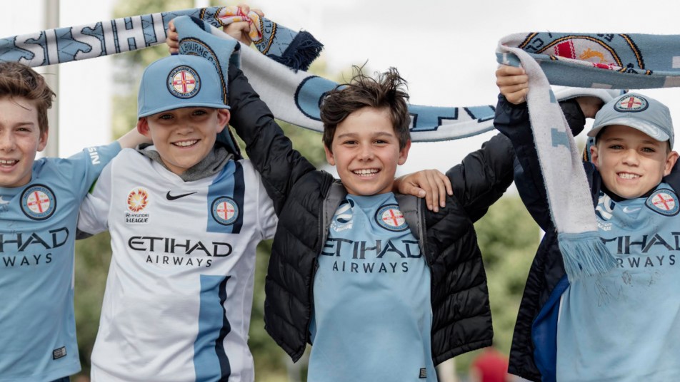 City fans outside AAMI Park