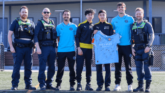 Blue Ribbon Cup preview brings police and students together at Narre Warren South P–12 College